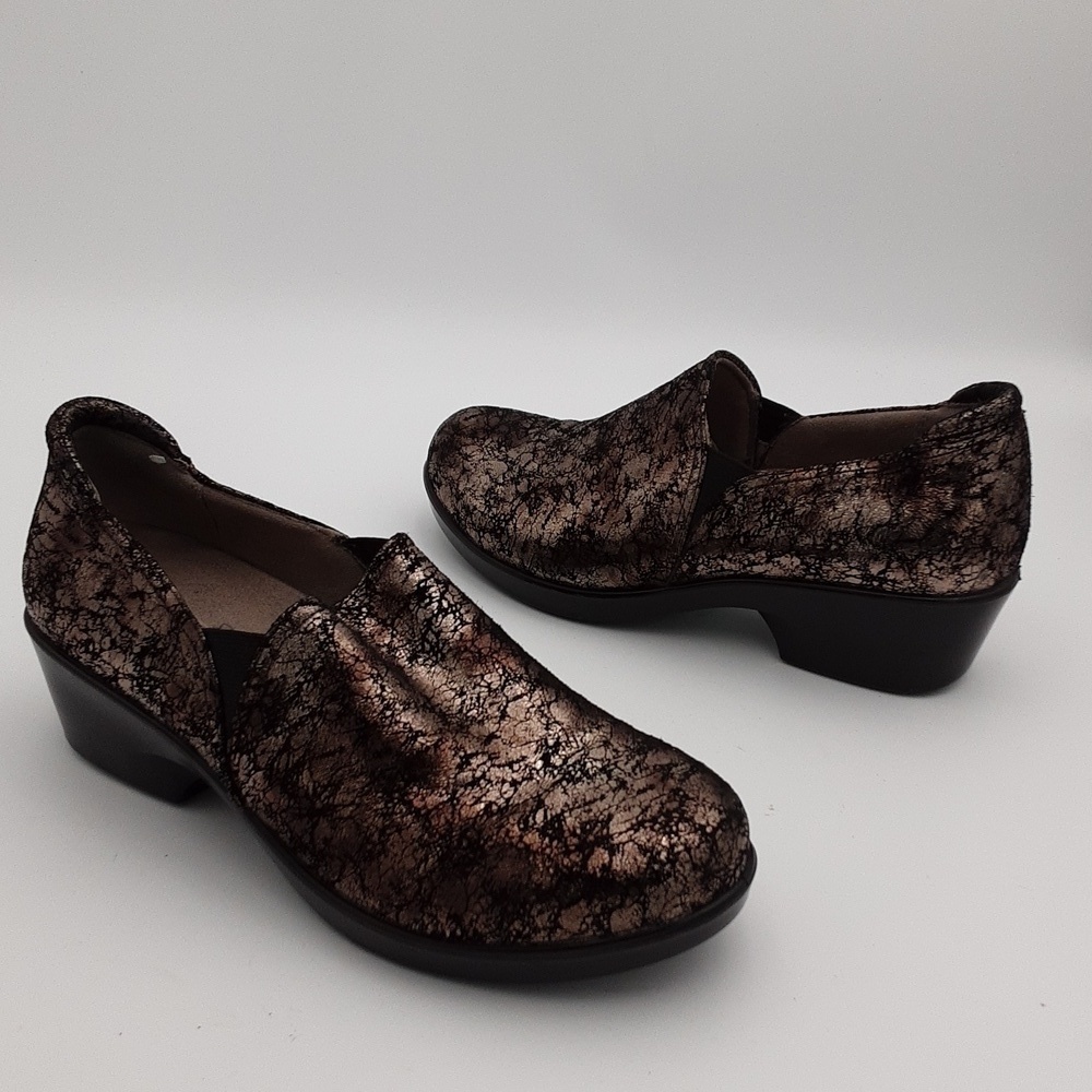 Naturalizer ortholite mule women 9.5M slip on brown metallic leather casual